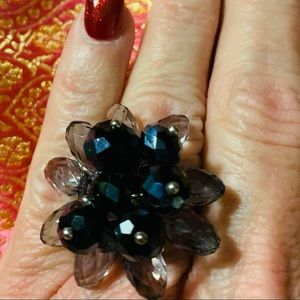 Plastic jewel adjustable ring